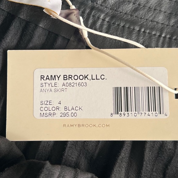 Ramy Brook Anya Mini Vegan Leather Skirt in Black Size 4 - Picture 12 of 15